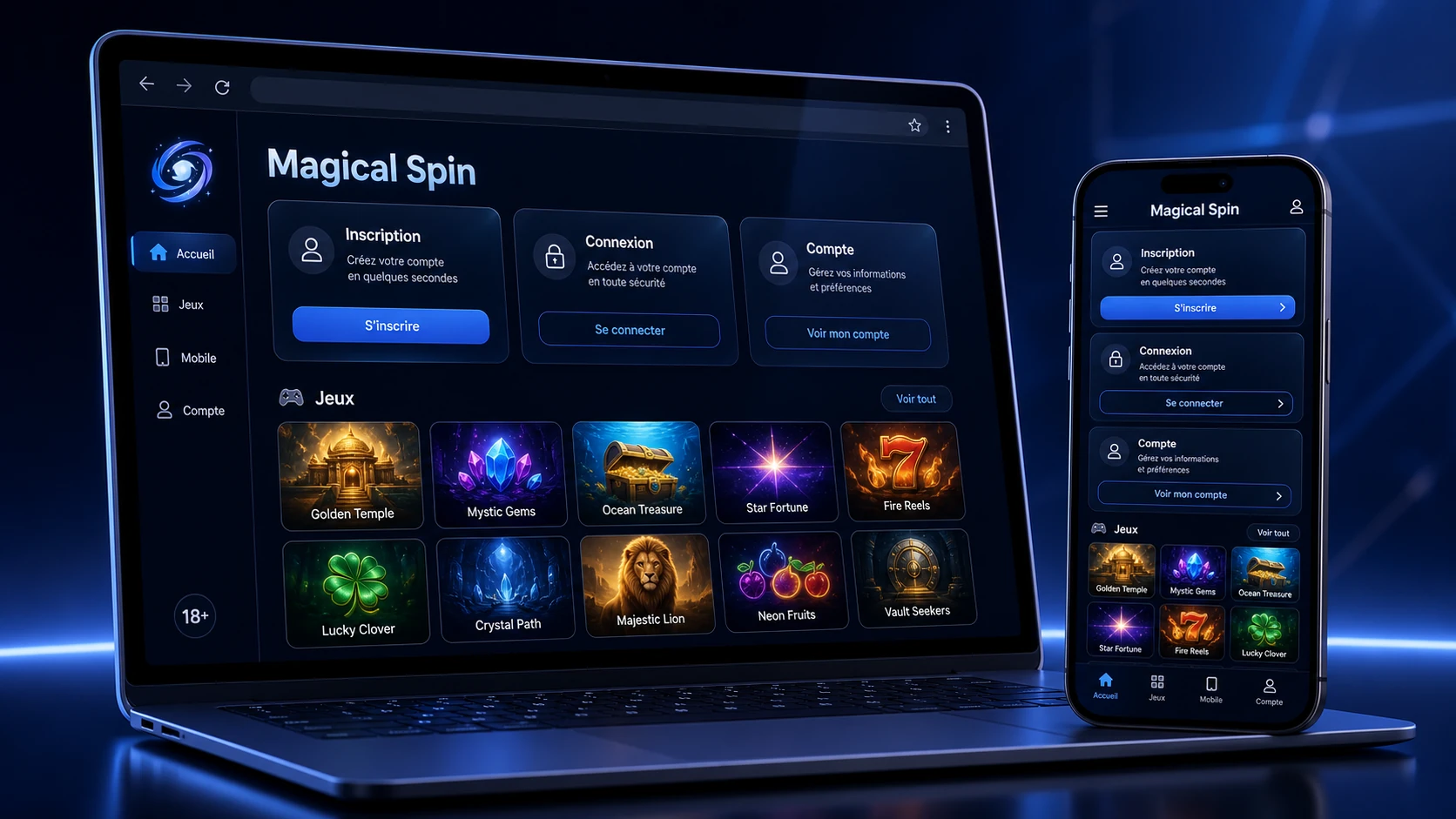Magical Spin – aperçu de la plateforme